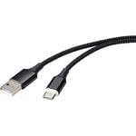 Renkforce Câble USB USB 2.0 USB-A mâle, USB-C® mâle 1.00 m Noir connecteur magnétique RF-4746076