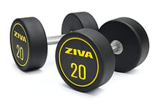 ZIVA Performance Haltère Unisexe pour Adulte Noir/Jaune 20 kg