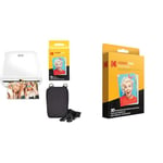 KODAK Step Wireless Mobile Photo Printer (White) Go Bundle & 2"x3" Premium Zink Photo Paper (20 Sheets) Compatible with Smile, Kodak Step, PRINTOMATIC