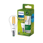 PHILIPS Ultra Efficient - Ultra Energy Saving Lights, LED Light Source, 40W, P45, E14 Candle Warm White 2700 Kelvin, Clear