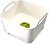Joseph Wash & Drain Kitchen Washing Up Bowl with Handles White/Green 