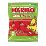 HARIBO Giant Strawbs (Vegetarian) 175g Pack | Classic Fruit Gummy Sweets