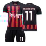 AC Milan tröja nr 22 23 Fotbollströja NO.11 Ibrahimovic X S(165-170cm)