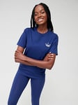 adidas Originals Logo Play Regular T-Shirt - Navy, Navy, Size 6, Women