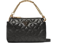 Guess, Elenia, Synthetic Leather, Mini, Textile Crossbody Bag, Black, Qb867772, For Women For Women