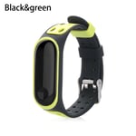 Replacement Wristband For Xiaomi Mi Band 4 3 Wrist Strap Black&green