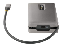 StarTech.com USB-C Multiport Adapter, 4K 60Hz HDMI/DP Video, 3-Port USB Hub, 100W Power Delivery Pass-Through, GbE, USB Type-C Travel Dock w/ Charging, 1ft/30cm Wrap-Around Cable - Mini Laptop Docking Station (DKT31CDHPD3) - Dokkingstasjon - USB-C - HDMI, DP - 1GbE - 16 watt