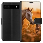 Google Pixel 6a Plånboksfodral Hästar
