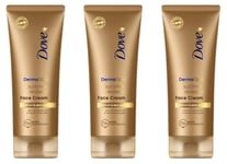 3 x DOVE DERMASPA Summer Revived FACE CREAM Medium-Dark Skin (75ml)  *£5.98/unit