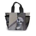 Cute Meerkat Baby Women Portable Lunch Bag Tote Bags Insulated Leakproof Thermal Cooler Box for School Work Picnic