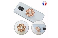 PH26 Support pour téléphone mobile de portable pliable lg k62 super design diamant, poignée universelle - diamant rose & blanc