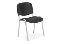 Konferensstol Iso, Svart Konstläder Med Svarta Stolsben
