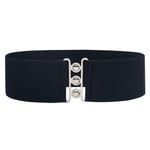 5 cm brett elastiskt bälte Stretchigt bälte brett midja Vintage Stretch Black