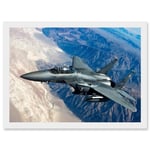 Clashman Military US Airforce F-15 Strike Eagle Fighter Photo Artwork Framed Wall Art Print A4