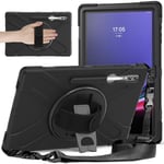 Samsung Galaxy Tab S9 Ultra / S8 Ultra Skal med axelrem - Svart