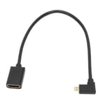 8K 60Hz Micro HD Multimedia Interface-kabel Höger Vinkel Micro HD Multimedia Interface Hane till Hona Kabel OD4.0mm