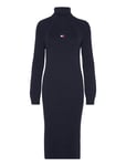 Tommy Jeans Tjw Mockneck Badge Sweater Dress Marinblå