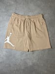 Air Jordan Essentials Fleece Shorts Mens XL Retro Jumpman Logo Beige DX9667-277