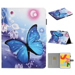IPad 10.2 2021, 2020, 2019, Air 10.5 2019 fodral - Blue Butterfly
