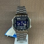 Casio A168WGG-1B Vintage Black Digital Gray Ion Plated Band Unisex Fashion Watch