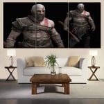 Wall Art Picture 5 Pieces Prints on Game God of War Kratos Photo Image Canvas Prints Modern HD Artwork for Living Room Bedroom Home Decorations,No Frame,35X50X3