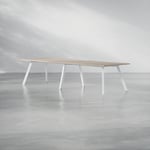 Konferensbord Viggo Standard- Laminat höjd 73 cm, Storlek 320 cm, Bordsskiva Valnöt, Färg underrede Vit