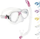 Cressi Kids Marea Vip Jr Italian Made Snorkel Set - Transparent/Pink