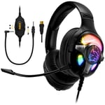 EMPIRE GAMING - WarCry G-W10 Casque Gamer RGB - Son Surround 7.1 Virtuel Logiciel - PS5, PS4, Xbox One/Series, Switch, PC, Mac, Smartphones, tablettes - Télécommande - Microphone Détachable