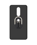 Sunrive Case For Alcatel U5 Plus, Car Phone Holder Air Vent matte Soft Premium TPU Silicone Back Cover Case Ring Kickstand, 360 Degree Rotating Metal Finger Ring Holder(black)
