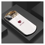 Luxury Cute Oval Heart-Shaped Tempered Glass Phone Case for iPhone 12 11 Pro Max XSmax XR X SE 8 7 Plus Mirror Silicone Cover，For iPhone SE2020|White