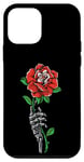 Coque pour iPhone 12 mini Rose de Hong Kong avec squelette à la main - Racines du drapeau de Hong Kong