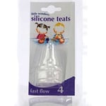 6x Little Wonders Silicone Std Neck Teat Fast flow 2/card (12 teats total)
