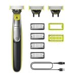 Philips OneBlade 360 Authentique Visage + Corps - Tondeuse à barbe électrique, tondeuse corps et rasoir avec technologie de lame 360, 2 lames 360, 4 sabots barbe de 3 jours, 1 kit Corps, QP2834/31