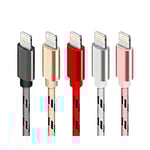 5 st 3m flätade Lightning-laddningskablar Laddkabel för Iphone X Xs Pro Max
