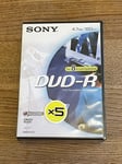 Sony Dvd+r Discs 4.7GB 120 Minutes New Sealed PACK Of 5  DVD Recordable