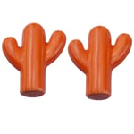 FBSHOP(TM) 2pcs Kids Drawer Knobs, Ceramic Cactus Shape Door Knobs, Creative Door Handles Pulls for Nursery Cupboard/Cabinet/Wardrobe/Drawer Decor,Orange