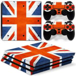 YWZQ National Flag Pattern Viny Decal Sticker for PS4 Pro Console + 2 Controller Skin Sticker for Playstation 4 Pro Game Accessories,I