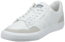 JACK & JONES Men's White Sneaker 100% Mesh Rubber Outsole Round Toe Trainers for Men, White Colour, UK Size- 6