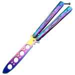 Practice Butterfly Knife, Balisong Training Knife, Balisong Trainer Blunt Blade Tool for Beginner Practicing Flipping Tricks, Pocket Practice Training Tool Colorful Practice Knife Trainer Tool