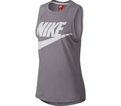 NIKE 883642 Women's Tank Top, women's Womens, Vest, 883642, Atmosphere Grigio Bianco, Large