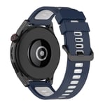 Garmin Vivoactive 4 / Galaxy Watch 46mm - Silikon armband 22mm Blå/Vit