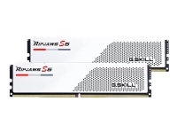 G.Skill Ripjaws S5 - DDR5 - sett - 64 GB - DIMM 288-pin lav profil - 5600 MHz / PC5-44800 - CL28 - 1.35 V - ikke-bufret - ikke-ECC - matt hvit