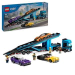 LEGO® City 60408 Le camion de transport de voitures de sport, 4 véhicules pour enfants