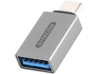 SITECOM USB-C/USB-A/C Adapter, USB 3.2 (Gen1, 5Gb/s) type-A, Silver, CN-370, New