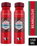 2x Old Spice Bearglove Deodorant Body Spray  150ml, 0% Aluminium Salts