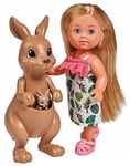Simba Steffi Love Kangaroo 105733513 Doll in a Cute Dress with Kangaroo, Mother and Baby, with Cute Function, Try-me, 12 cm, for Children from 3 Years