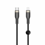 Fixed Kaapeli METAL Series USB-C/Lightning 2m Musta