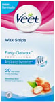 Veet Easy-Gelwax Hair Removal Wax Strips For Sensitive Skin Pack Of 20 Strips
