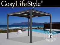 Bioklimatisk pergola paviljong San Pablo, 4x4m, svart