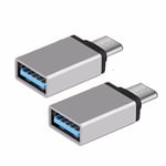 Bucks Tech - (Pack of 2) USB C Male to A USB 3.0 Female OTG Adapter Converter, Compatible With Samsung Galaxy S8 Note7 Note8, LG, Xiaomi, Redmi Pro